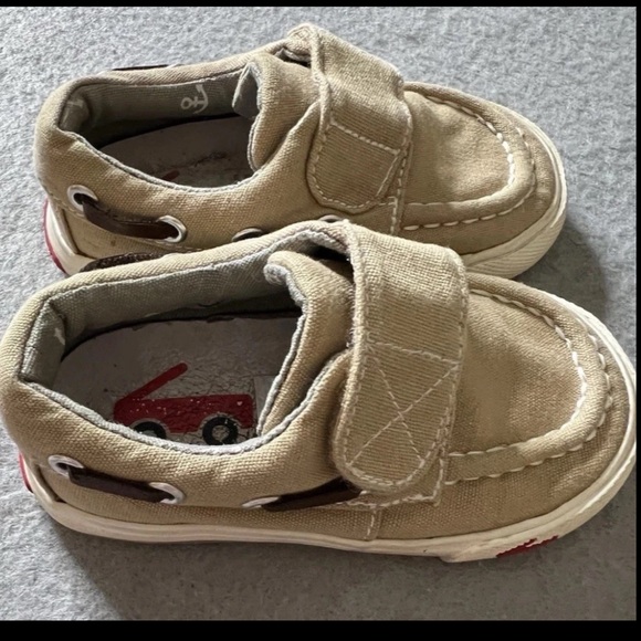 See Kai Run Hook & Loop Boat Shoes Toddler Boys 5 Tan Neutral Preppy Hipster - Picture 4 of 5